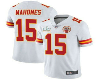 Men’s Kansas City Chiefs #15 Patrick Mahomes White 2021 Super Bowl LV Vapor Untouchable Stitched Nike Limited NFL Jersey