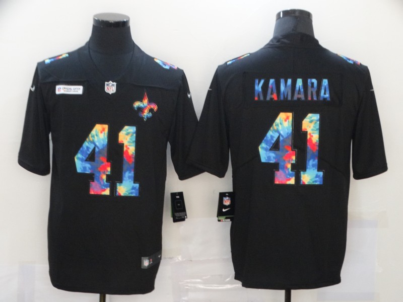 Men’s New Orleans Saints #41 Alvin Kamara Multi-Color Black 2020 NFL Crucial Catch Vapor Untouchable Nike Limited Jersey
