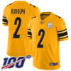 Steelers #2 Mason Rudolph Gold Men’s Stitched Football Limited Inverted Legend 100th Season Jersey