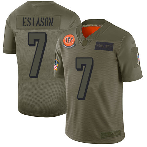 Nike Bengals #7 Boomer Esiason Camo Men’s Stitched NFL Limited 2019 Salute To Service Jersey