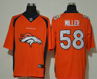 Men’s Denver Broncos #58 Von Miller Orange 2020 Big Logo Vapor Untouchable Stitched NFL Nike Fashion Limited Jersey