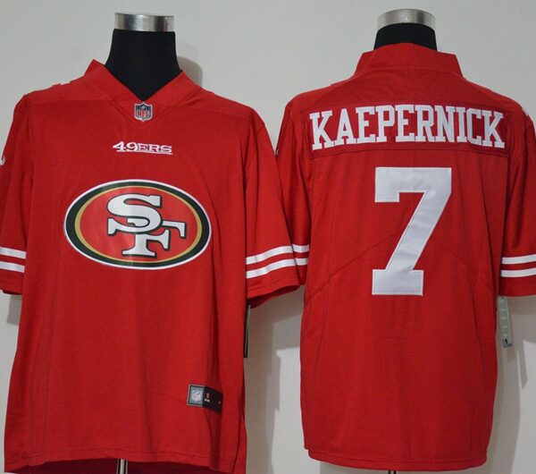 Men’s San Francisco 49ers #7 Colin Kaepernick Red 2020 Big Logo Vapor Untouchable Stitched NFL Nike Fashion Limited Jersey