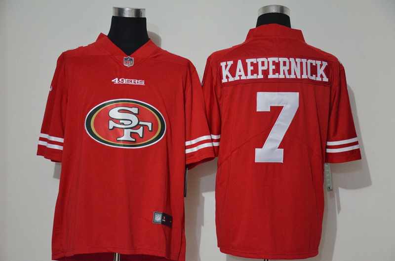 Men’s San Francisco 49ers #7 Colin Kaepernick Red 2020 Big Logo Vapor Untouchable Stitched NFL Nike Fashion Limited Jersey