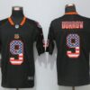 Men’s Cincinnati Bengals #9 Joe Burrow 2020 USA Flag Fashion Black Color Rush Stitched Nike Limited Jersey