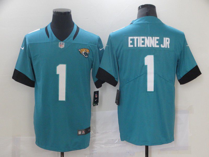 Men’s Jacksonville Jaguars #1 Travis Etienne Jr Blue 2021 Vapor Untouchable Stitched NFL Nike Limited Jersey