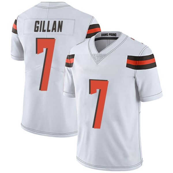 Men’s Cleveland Browns #7 Jamie Gillan White Limited Vapor Untouchable Nike Jersey