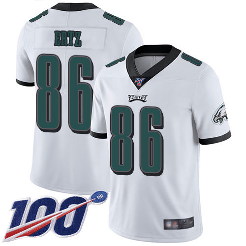Nike Eagles #86 Zach Ertz White Men’s Stitched NFL 100th Season Vapor Limited Jersey