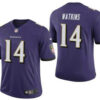 Men’s Baltimore Ravens #14 Sammy Watkins Purple 2021 Vapor Untouchable Stitched NFL Nike Limited Jersey