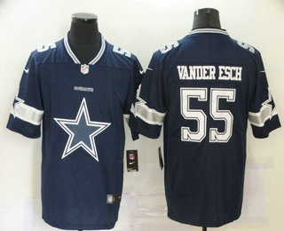 Men’s Dallas Cowboys #55 Leighton Vander Esch Navy Blue 2020 Big Logo Vapor Untouchable Stitched NFL Nike Fashion Limited Jersey