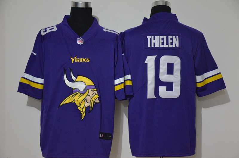 Men’s Minnesota Vikings #19 Adam Thielen Purple 2020 Big Logo Vapor Untouchable Stitched NFL Nike Fashion Limited Jersey