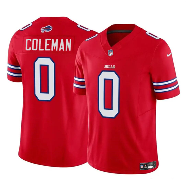 Men’s Buffalo Bills #0 Keon Coleman Red 2024 Draft F.U.S.E. Vapor Untouchable Limited Football Stitched Jersey