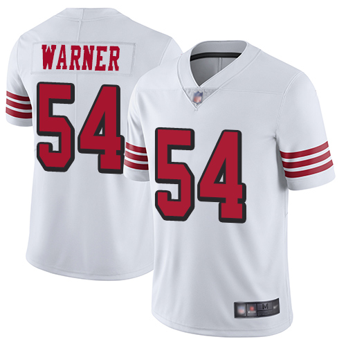 Men’s San Francisco 49ers #54 Fred Warner Limited White Rush Vapor Untouchable Football Jersey