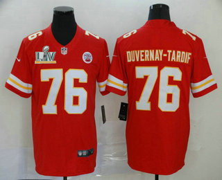 Men’s Kansas City Chiefs #76 Laurent Duvernay-Tardif Red 2021 Super Bowl LV Vapor Untouchable Stitched Nike Limited NFL Jersey