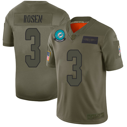 Nike Dolphins #3 Josh Rosen Camo Men’s Stitched NFL Limited 2019 Salute To Service Jersey