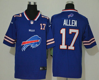 Men’s Buffalo Bills #17 Josh Allen Royal Blue 2020 Big Logo Number Vapor Untouchable Stitched NFL Nike Fashion Limited Jersey