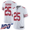 Nike 49ers #25 Richard Sherman White Men’s Stitched NFL 100th Season Vapor Limited Jersey