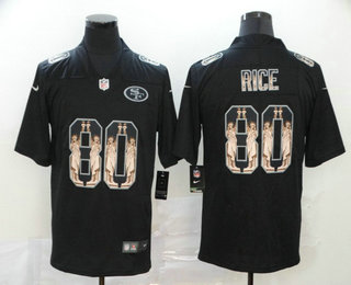 Men’s San Francisco 49ers #80 Jerry Rice Black Statue Of Liberty Stitched NFL Nike Limited Jersey