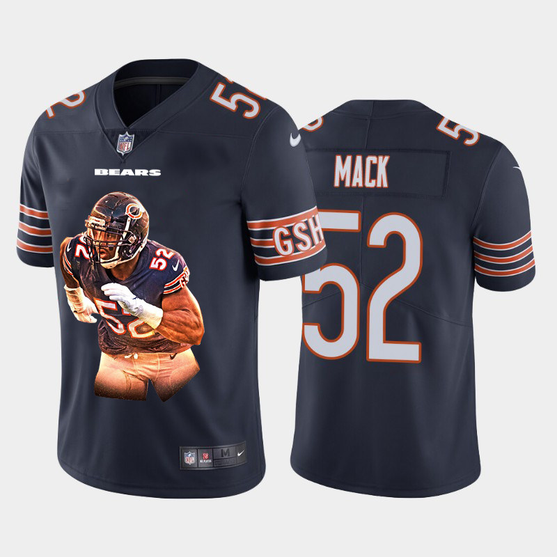Men’s Chicago Bears #52 Khalil Mack Navy Blue Player Portrait Edition 2020 Vapor Untouchable Stitched NFL Nike Limited Jersey