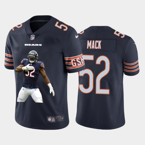 Men’s Chicago Bears #52 Khalil Mack Navy Blue Player Portrait Edition 2020 Vapor Untouchable Stitched NFL Nike Limited Jersey1