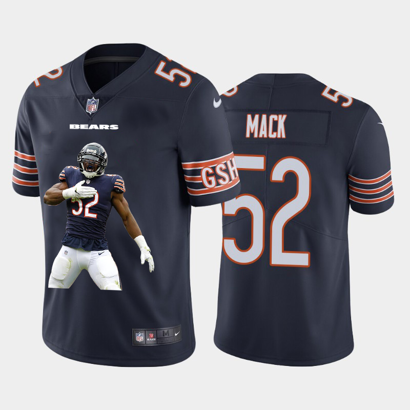 Men’s Chicago Bears #52 Khalil Mack Navy Blue Player Portrait Edition 2020 Vapor Untouchable Stitched NFL Nike Limited Jersey1