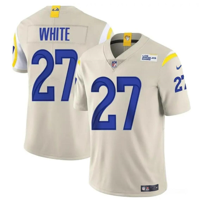 Men’s Los Angeles Rams #27 Tre’Davious White Bone Vapor Untouchable Football Stitched Jersey