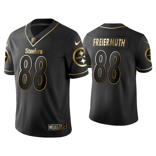 Men’s Pittsburgh Steelers #88 Pat Freiermuth Golden Edition Vapor Limited Black Jersey