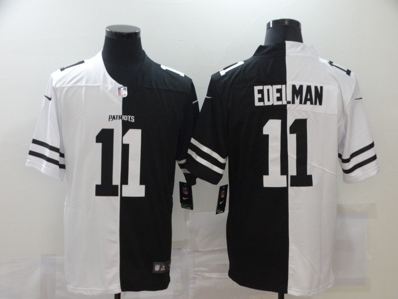 Men’s New England Patriots #11 Julian Edelman White Black Peaceful Coexisting 2020 Vapor Untouchable Stitched NFL Nike Limited Jersey