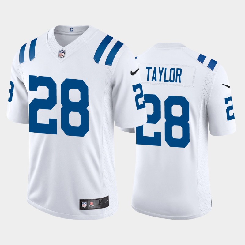 Men’s Indianapolis Colts #28 Jonathan Taylor 2020 NFL Draft Vapor Limited White Nike Jersey