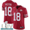 Nike 49ers #18 Dante Pettis Red Super Bowl LIV 2020 Team Color Men’s Stitched NFL Vapor Untouchable Limited Jersey