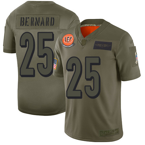 Nike Bengals #25 Giovani Bernard Camo Men’s Stitched NFL Limited 2019 Salute To Service Jersey