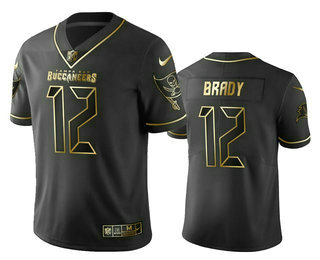 Men’s Tampa Bay Buccaneers #12 Tom Brady Black Golden Edition Vapor Limitd Jersey