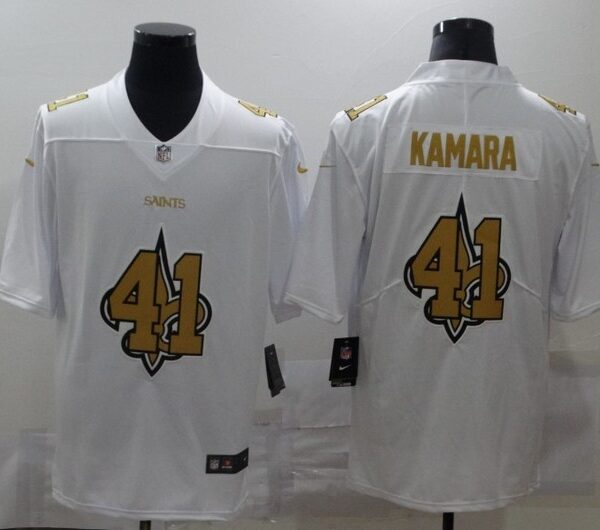 Men’s New Orleans Saints #41 Alvin Kamara White 2020 Shadow Logo Vapor Untouchable Stitched NFL Nike Limited Jersey