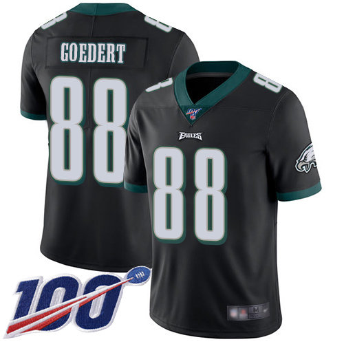 Nike Eagles #88 Dallas Goedert Black Alternate Men’s Stitched NFL 100th Season Vapor Limited Jersey