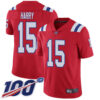 Nike Patriots #15 N’Keal Harry Red Alternate Men’s Stitched NFL 100th Season Vapor Limited Jersey