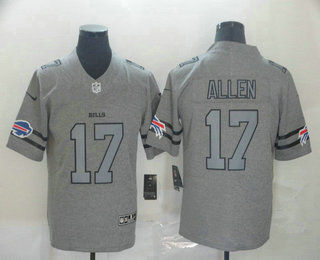 Men’s Buffalo Bills #17 Josh Allen 2019 Gray Gridiron Vapor Untouchable Stitched NFL Nike Limited Jersey