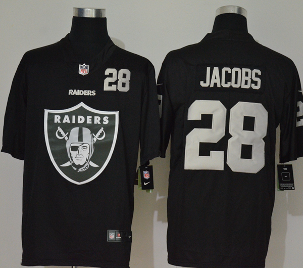 Men’s Las Vegas Raiders #28 Josh Jacobs Black 2020 Big Logo Number Vapor Untouchable Stitched NFL Nike Fashion Limited Jersey