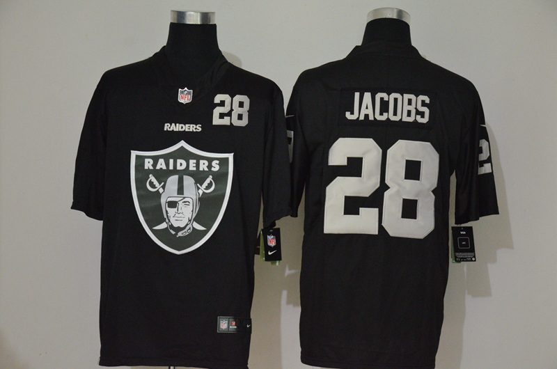 Men’s Las Vegas Raiders #28 Josh Jacobs Black 2020 Big Logo Number Vapor Untouchable Stitched NFL Nike Fashion Limited Jersey