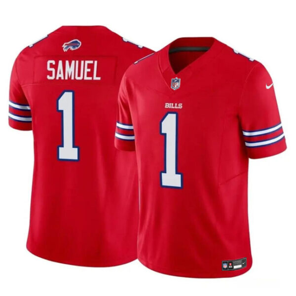 Men’s Buffalo Bills #1 Curtis Samuel Red 2023 F.U.S.E. Vapor Untouchable Limited Football Stitched Jersey