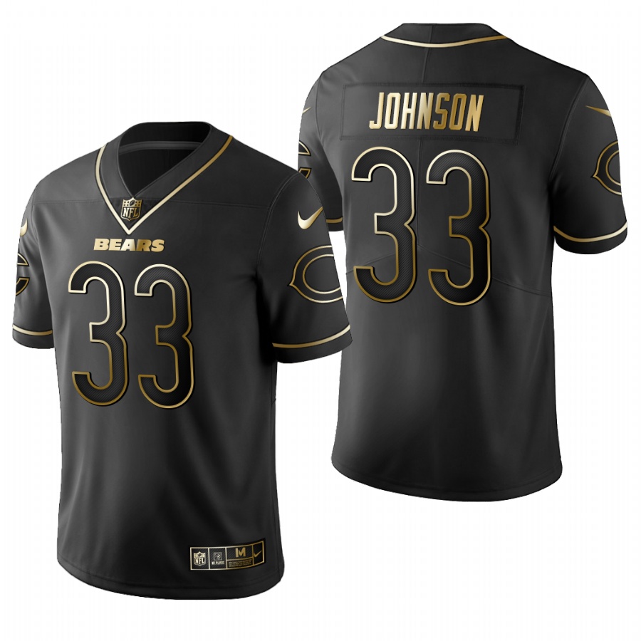 Men’s Chicago Bears #33 Jaylon Johnson Black 2020 NFL Draft Golden Edition Jersey