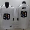 Men’s Pittsburgh Steelers #90 T. J. Watt White 2020 Shadow Logo Vapor Untouchable Stitched NFL Nike Limited Jersey