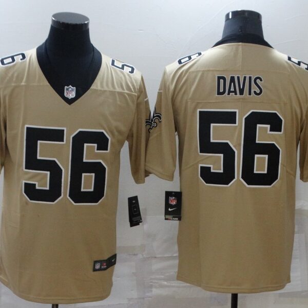Men’s New Orleans Saints #56 Demario Davis Gold 2019 Inverted Legend Stitched NFL Nike Limited Jersey