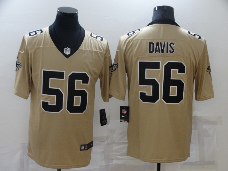 Men’s New Orleans Saints #56 Demario Davis Gold 2019 Inverted Legend Stitched NFL Nike Limited Jersey