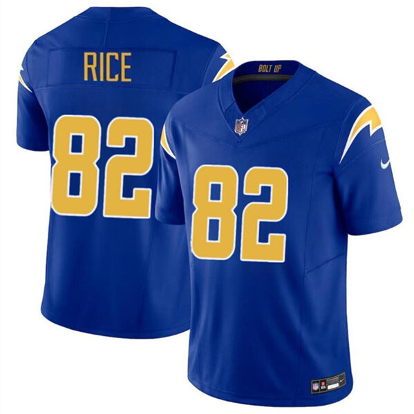 Men’s Los Angeles Chargers #82 Brenden Rice Royal 2024 Draft F.U.S.E. Vapor Limited Football Stitched Jersey