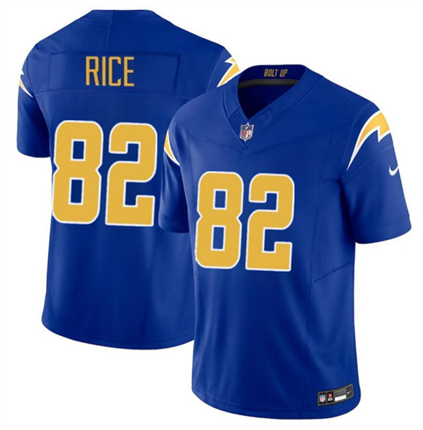 Men’s Los Angeles Chargers #82 Brenden Rice Royal 2024 Draft F.U.S.E. Vapor Limited Football Stitched Jersey