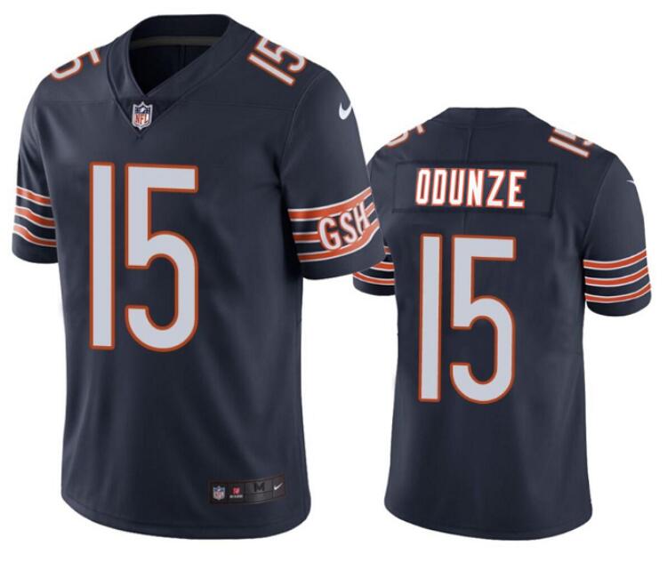 Men’s Chicago Bears #15 Rome Odunze Navy 2024 Draft Vapor Stitched Football Jersey