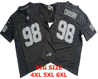 Men’s Las Vegas Raiders #98 Maxx Crosby Black FUSE Limited Vapor Stitched Jersey