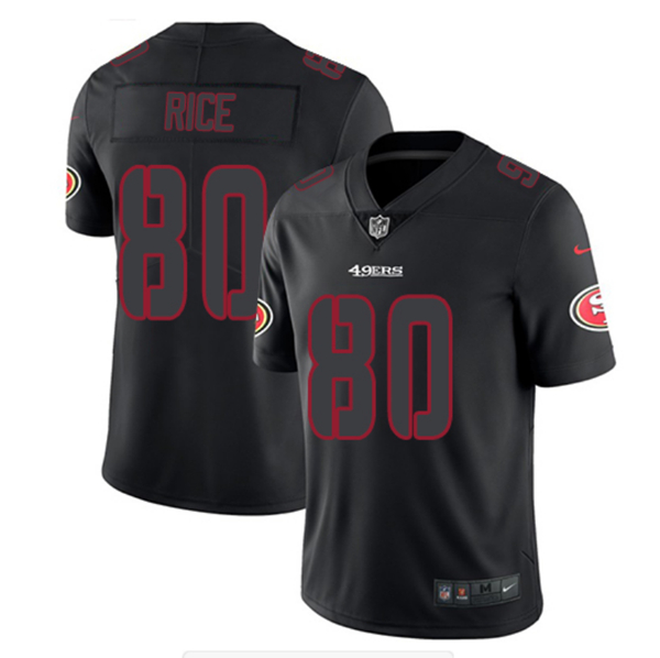 Men’s San Francisco 49ers #80 Jerry Rice Black Impact Limited Stitched Jersey