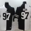 Men’s San Francisco 49ers #97 Nick Bosa White Black Peaceful Coexisting 2020 Vapor Untouchable Stitched NFL Nike Limited Jersey