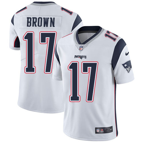 Nike Patriots #17 Antonio Brown White Men’s Stitched NFL Vapor Untouchable Limited Jersey