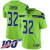 Nike Seahawks #32 Chris Carson Green Men’s Stitched NFL Limited Rush 100th Season Jersey